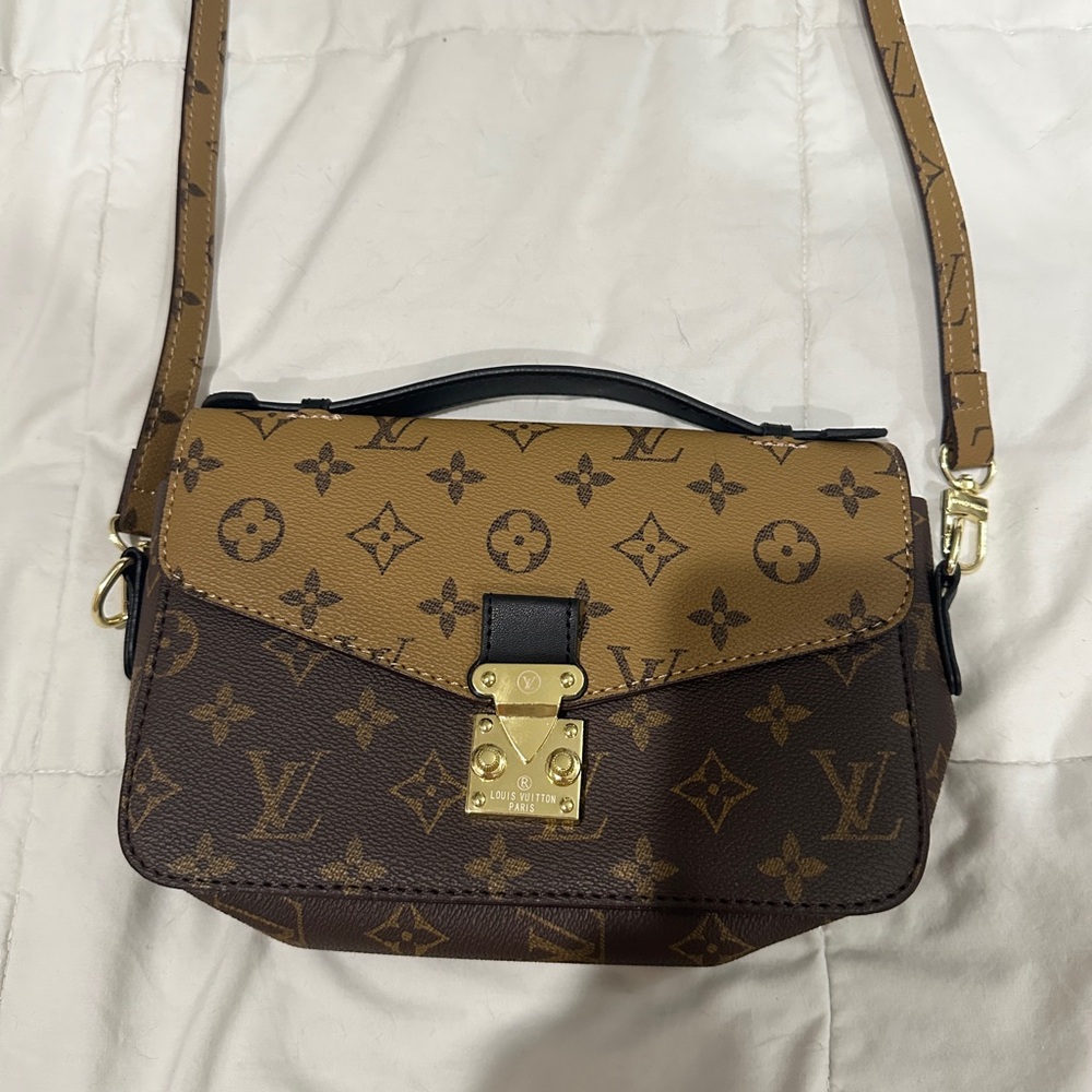 Louis Vuitton Two-Tone Monogram Crossbody in Brown and Tan with Gold Hardware